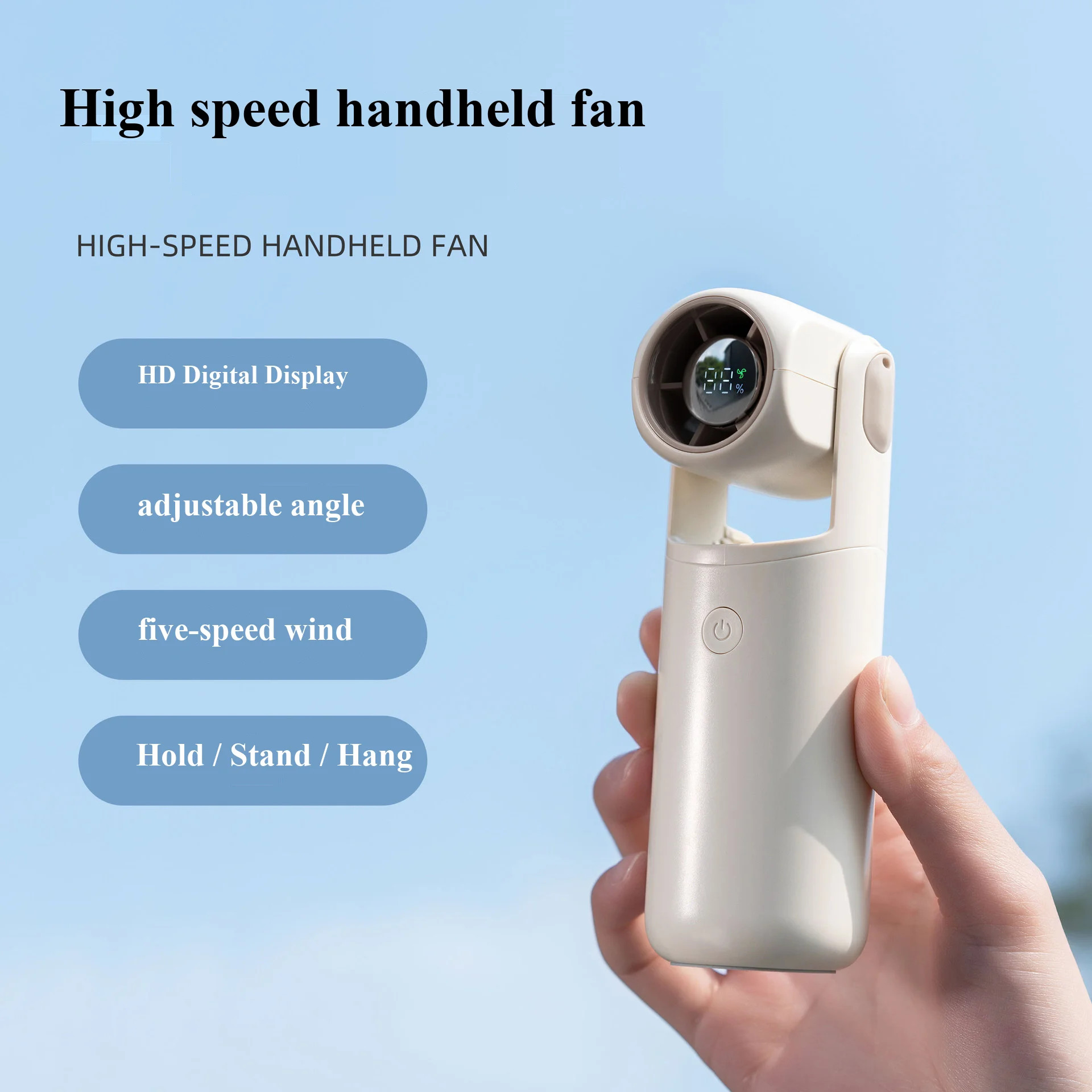 High-speed neck-hanging handheld small fan with digital display charging, portable, suitable for outdoor travel, mini fan
High-speed neck-hanging handheld small fan with digital display charging, portable, suitable for outdoor travel, mini fan