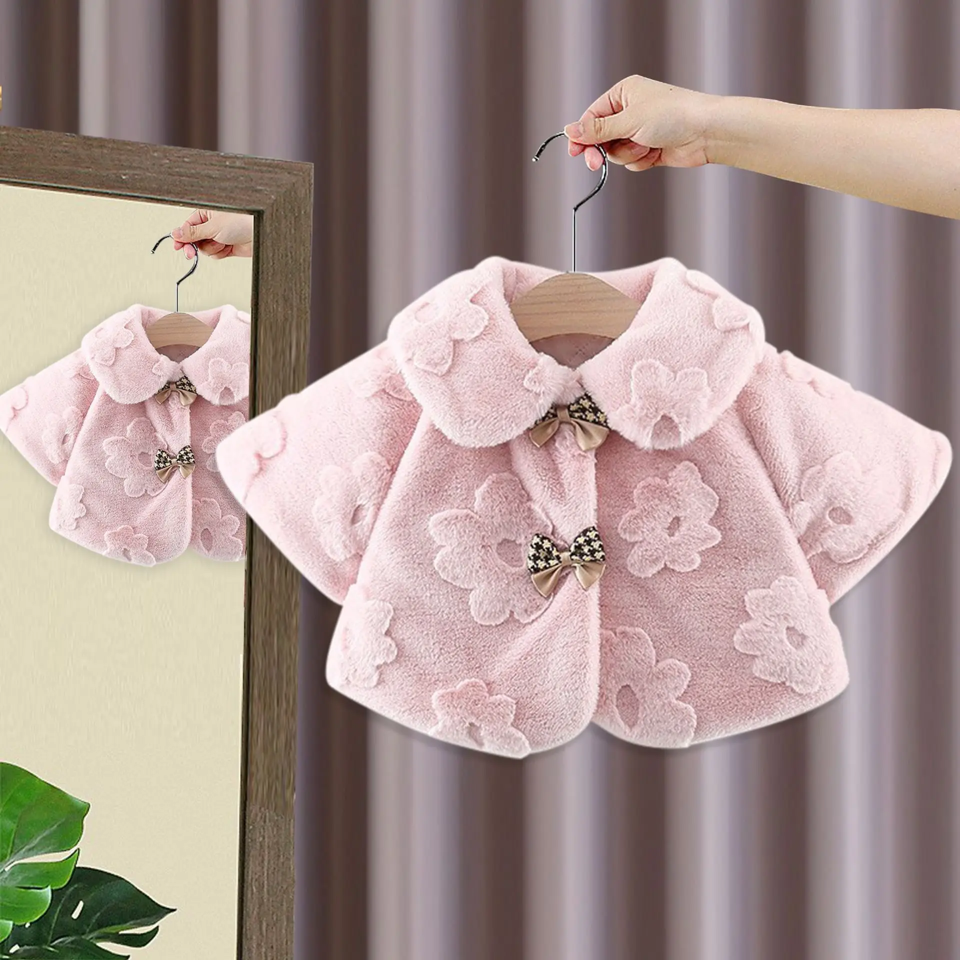 Toddler Girl Pink Coat Flower Element Bow Button Long Sleeve Lapel Solid Color Plush Coat Kids Girl Winter Daily Casual Wear
Toddler Girl Pink Coat Flower Element Bow Button Long Sleeve Lapel Solid Color Plush Coat Kids Girl Winter Daily Casual Wear