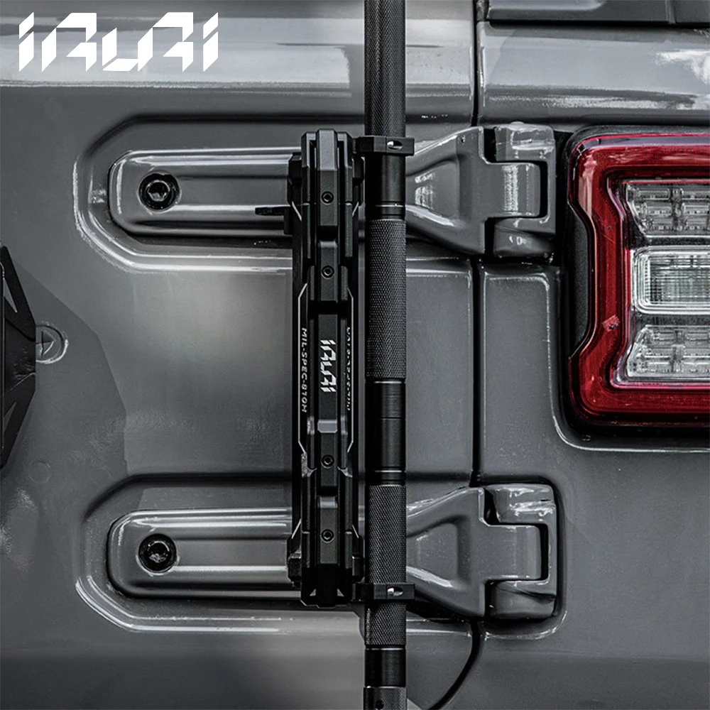IRURI aluminum Alloy Flag Pole Holder Mount for Jeep Wrangler JL - Tailgate/Hinge Mounted
IRURI aluminum Alloy Flag Pole Holder Mount for Jeep Wrangler JL - Tailgate/Hinge Mounted