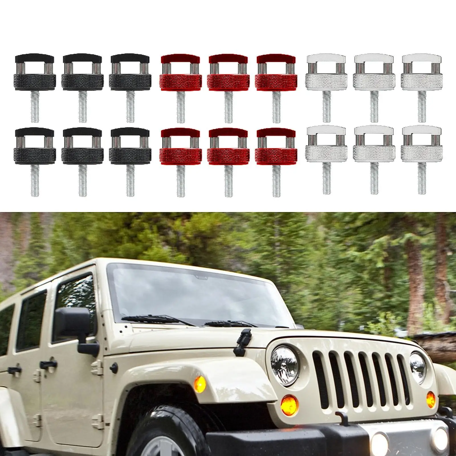 6 Pieces Thumb Screws High Strength Convenient Easy to Use Easy Installation Replace for Jeep Wrangler JK JL Gladiator Jt
6 Pieces Thumb Screws High Strength Convenient Easy to Use Easy Installation Replace for Jeep Wrangler JK JL Gladiator Jt