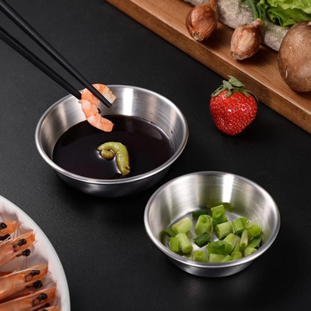 4pcs Stainless Steel Seasoning Dishes Deep Bowls Tableware Soy Sauce Dipping Sauce Containers Food Flavor Plates Kitchen Bar
4pcs Stainless Steel Seasoning Dishes Deep Bowls Tableware Soy Sauce Dipping Sauce Containers Food Flavor Plates Kitchen Bar
