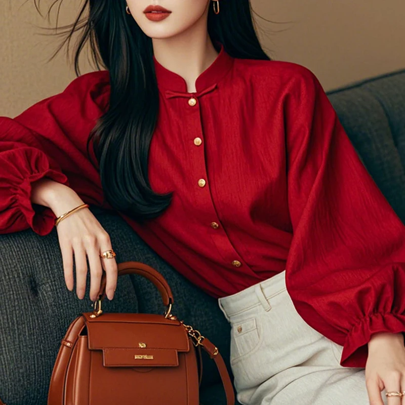 Chinese Style Women's Blouses Korean Version Shirts FASHION Loose Spring/Autumn Vintage Clothing Solid Long Sleeve Women Tops
Chinese Style Women's Blouses Korean Version Shirts FASHION Loose Spring/Autumn Vintage Clothing Solid Long Sleeve Women Tops
