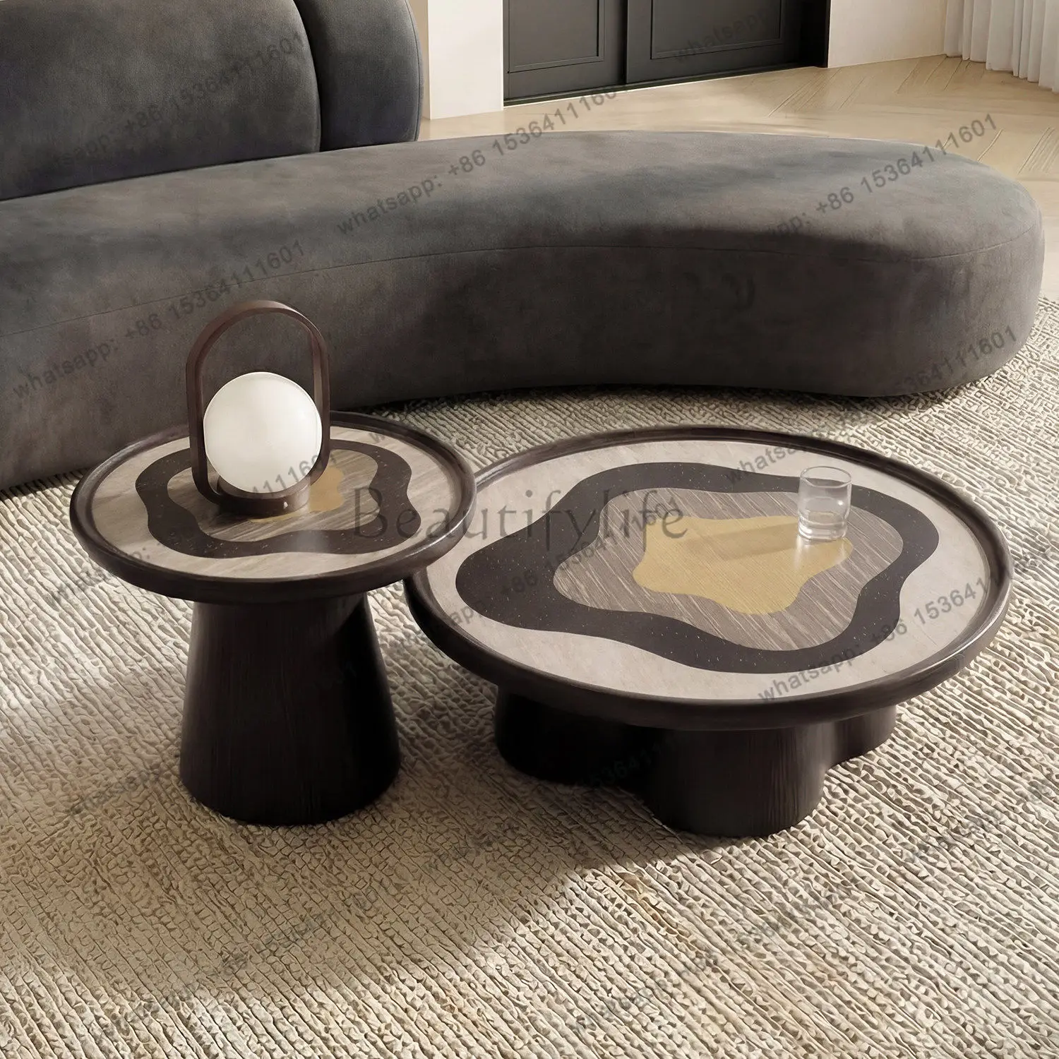 LS coffee table living room home light luxury high-end small apartment combination black retro style designer
LS coffee table living room home light luxury high-end small apartment combination black retro style designer