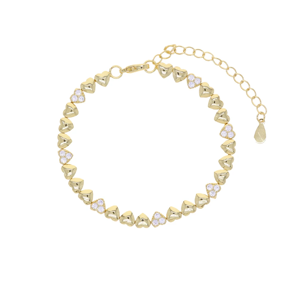 New Arrival Bezel Set Heart 5A Cubic Zirconia Tennis Bracelets for Women High Quality 18K Gold Color Fashion Jewelry for Party
New Arrival Bezel Set Heart 5A Cubic Zirconia Tennis Bracelets for Women High Quality 18K Gold Color Fashion Jewelry for Party