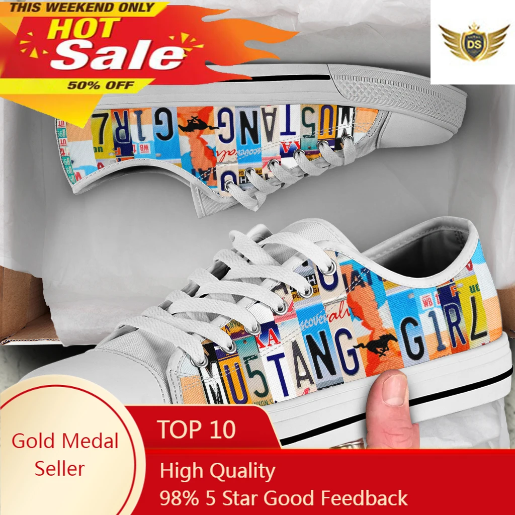License Plate Mustang Girl Sneakers Summer New Low Top Canvas Breathable White Women Fashion Casual Board Walking Shoe
License Plate Mustang Girl Sneakers Summer New Low Top Canvas Breathable White Women Fashion Casual Board Walking Shoe