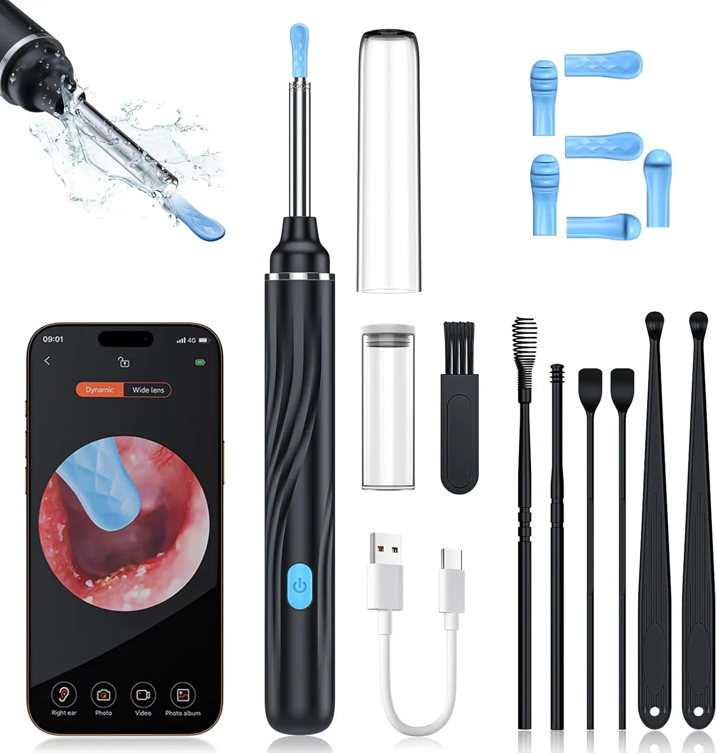 1080P HD Ear Camera with 6 LED Lights, Ear Wax Removal Kit for iOS & Android, Includes 6 Ear Picks
1080P HD Ear Camera with 6 LED Lights, Ear Wax Removal Kit for iOS & Android, Includes 6 Ear Picks