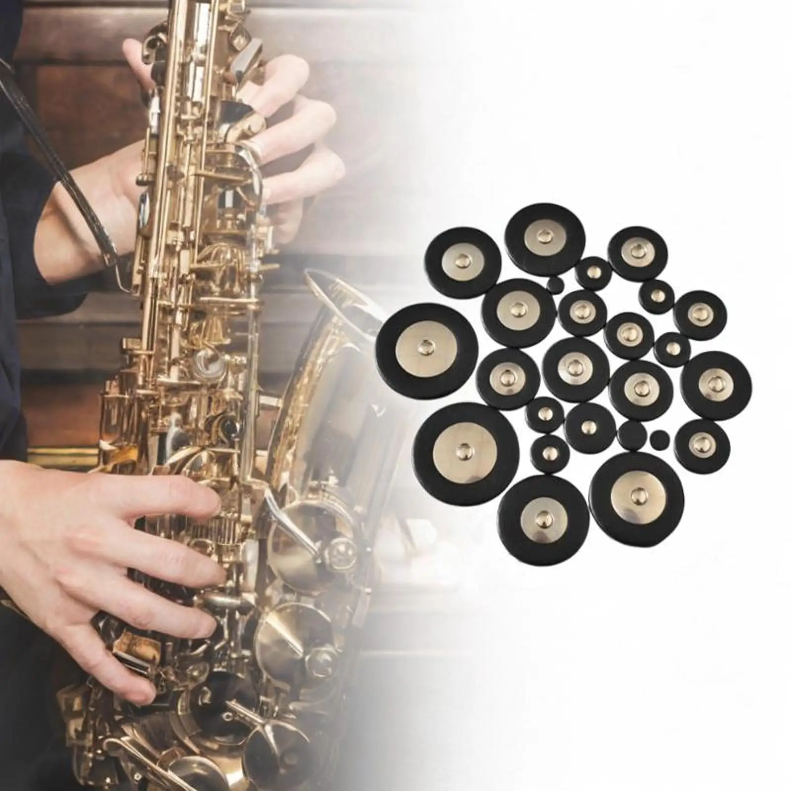 25Pcs Saxophone PU Leather Pads Replacement Instrument Accessories with Multi Size for Alto Saxophone DIY Enthusiasts Players
25Pcs Saxophone PU Leather Pads Replacement Instrument Accessories with Multi Size for Alto Saxophone DIY Enthusiasts Players