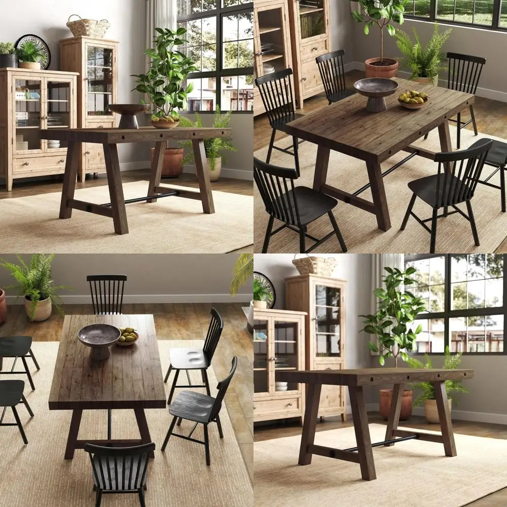 Elegant 59 Solid Wood Rustic Dining Table, Seats 4-6, Brown Walnut Finish for Home or Restaurant
Elegant 59 Solid Wood Rustic Dining Table, Seats 4-6, Brown Walnut Finish for Home or Restaurant