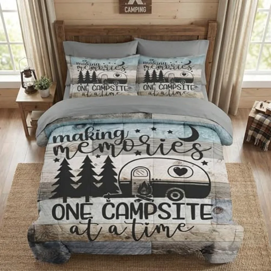 7 Pcs Size Comforter Set with 2 Pillowcases and 2 Shams, Retro Wood Camp Bedding Set for and Adults, Inspirational Motivational
7 Pcs Size Comforter Set with 2 Pillowcases and 2 Shams, Retro Wood Camp Bedding Set for and Adults, Inspirational Motivational