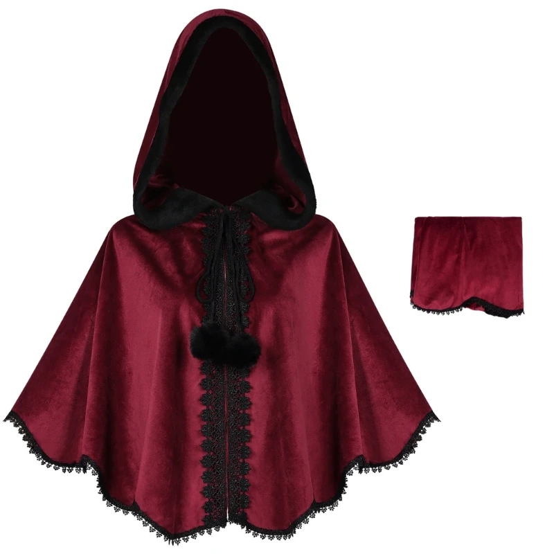 49ME Renaissances Cloaks Medieval Hooded Cloak Halloween Cosplay Costumes
49ME Renaissances Cloaks Medieval Hooded Cloak Halloween Cosplay Costumes