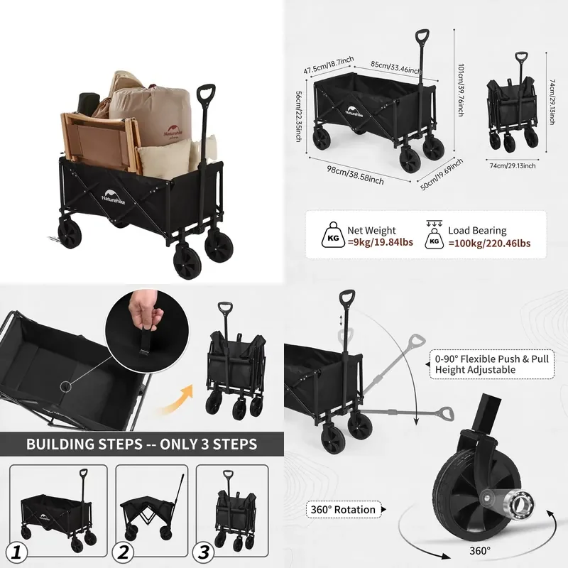 Naturehike Heavy Outdoor All Terrain Foldable Beach Cart Collapsible Utility Wagon Portable Trolley Cart
Naturehike Heavy Outdoor All Terrain Foldable Beach Cart Collapsible Utility Wagon Portable Trolley Cart