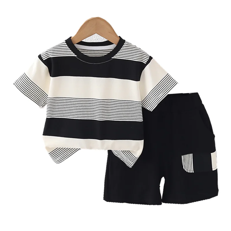 New Summer Baby Boys Clothes Suit Infant Clothing Children Girls Striped T-Shirt Shorts 2Pcs/Set Toddler Costume Kids Tracksuits
New Summer Baby Boys Clothes Suit Infant Clothing Children Girls Striped T-Shirt Shorts 2Pcs/Set Toddler Costume Kids Tracksuits