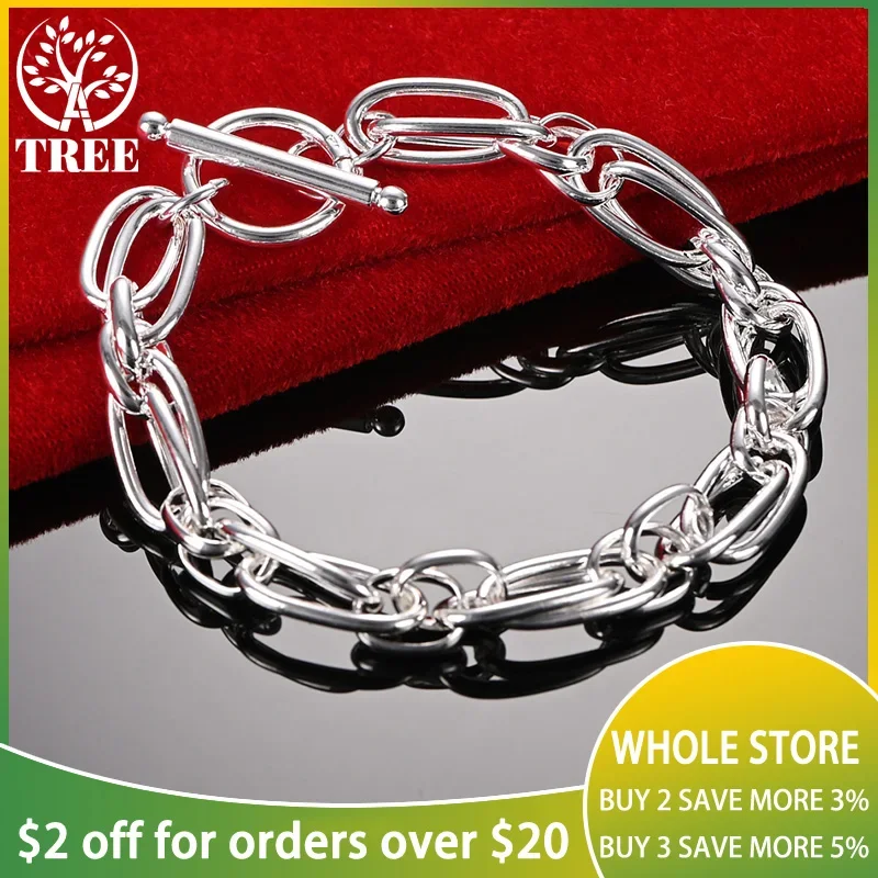 ALITREE 925 Sterling Silver Nice Men Oval Chain Bracelets For Woman Engagement Wedding Christmas Party Fashion Jewelry
ALITREE 925 Sterling Silver Nice Men Oval Chain Bracelets For Woman Engagement Wedding Christmas Party Fashion Jewelry