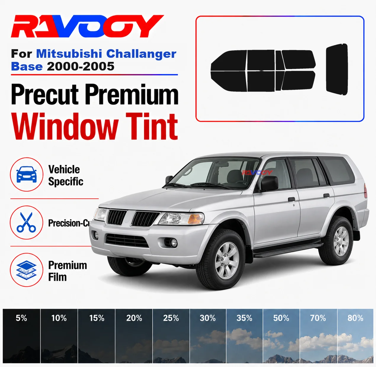 Premium Precut Window Tint Kit Front Rear Windows Rear Windshield For Mitsubishi Challanger Base 2000-2005 Nano Ceramic Film
Premium Precut Window Tint Kit Front Rear Windows Rear Windshield For Mitsubishi Challanger Base 2000-2005 Nano Ceramic Film