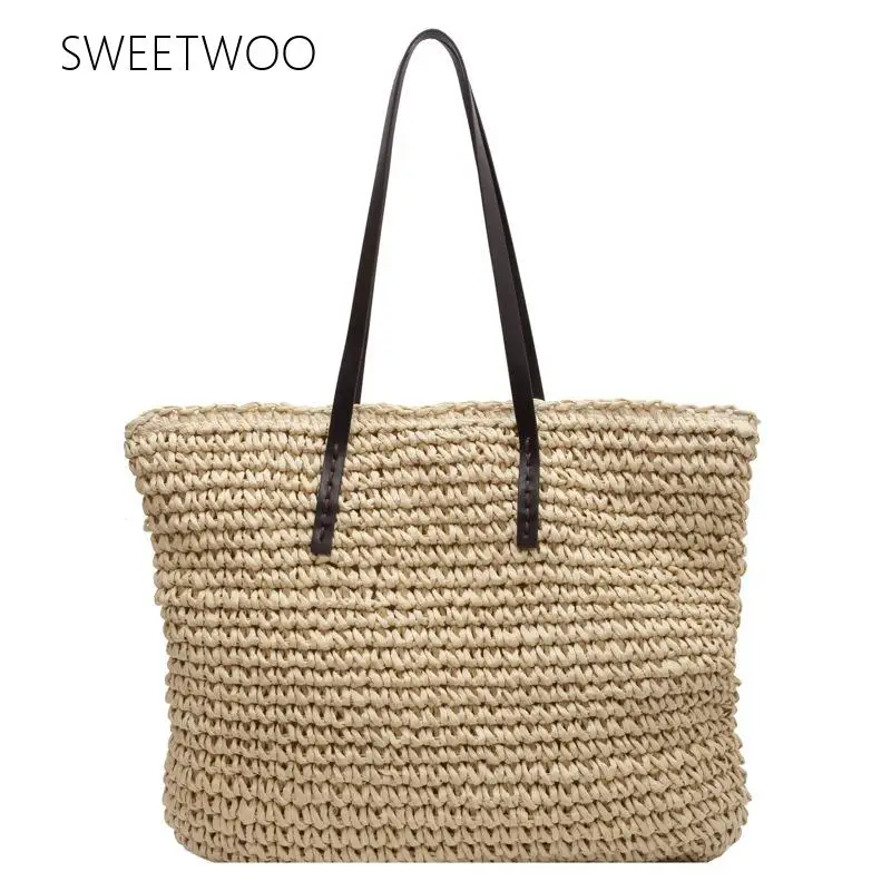Women's Summer Vacation-Style Woven Straw Tote Bag Large-Capacity Casual Knitted Single-Shoulder Bag Lightweight Daily Handbag
Women's Summer Vacation-Style Woven Straw Tote Bag Large-Capacity Casual Knitted Single-Shoulder Bag Lightweight Daily Handbag