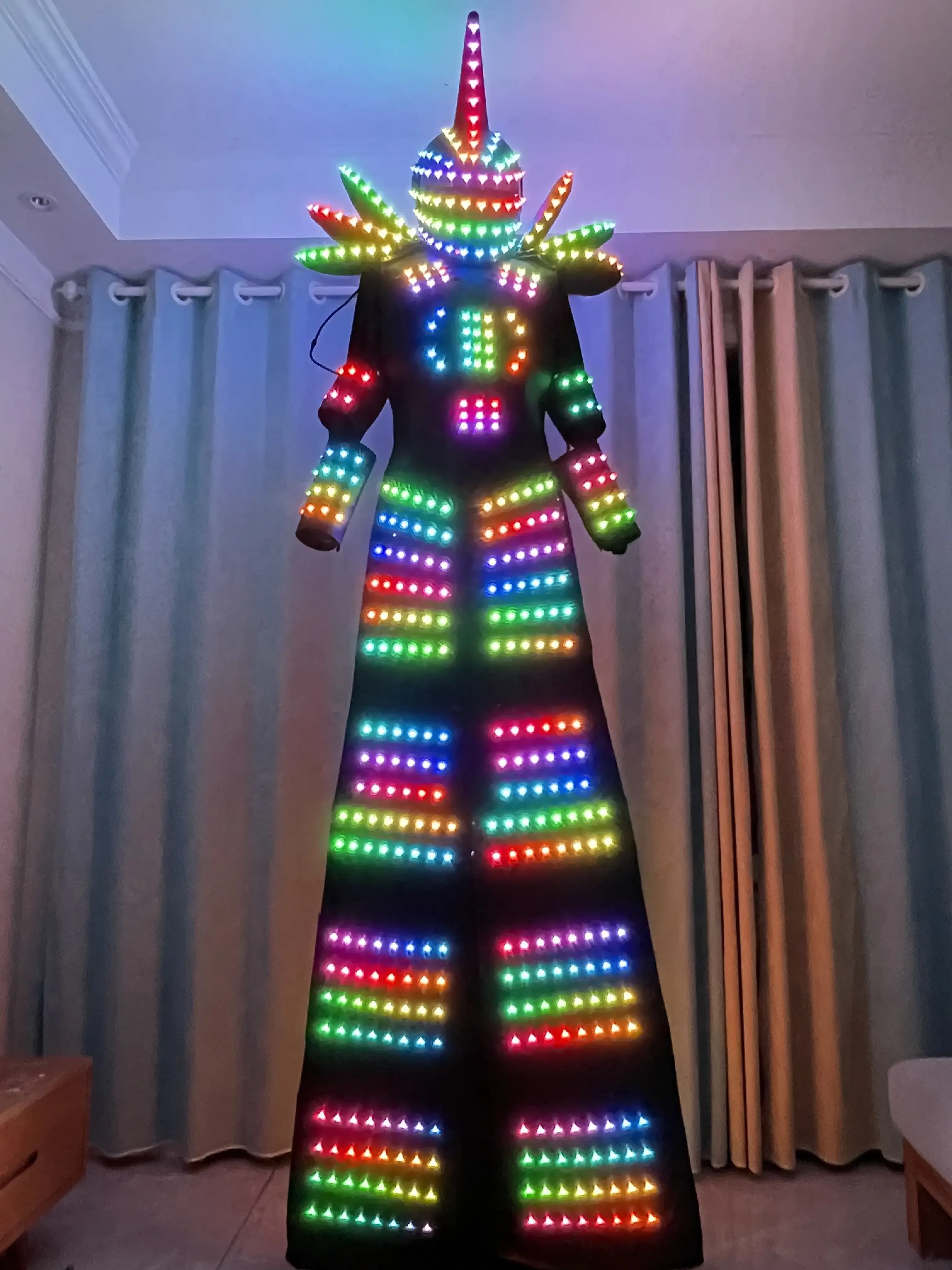 Full Color Pixel LED Light Costume for DJ Electronic Music Party Show - Multiple Modes Robot Stilts Walker Suit
Full Color Pixel LED Light Costume for DJ Electronic Music Party Show - Multiple Modes Robot Stilts Walker Suit