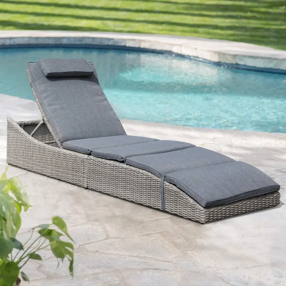 Outdoor Chaise Longue with Removable Mats, Fully Assembled, Terrace Adjustable Chaise Longue in PE Rattan
Outdoor Chaise Longue with Removable Mats, Fully Assembled, Terrace Adjustable Chaise Longue in PE Rattan