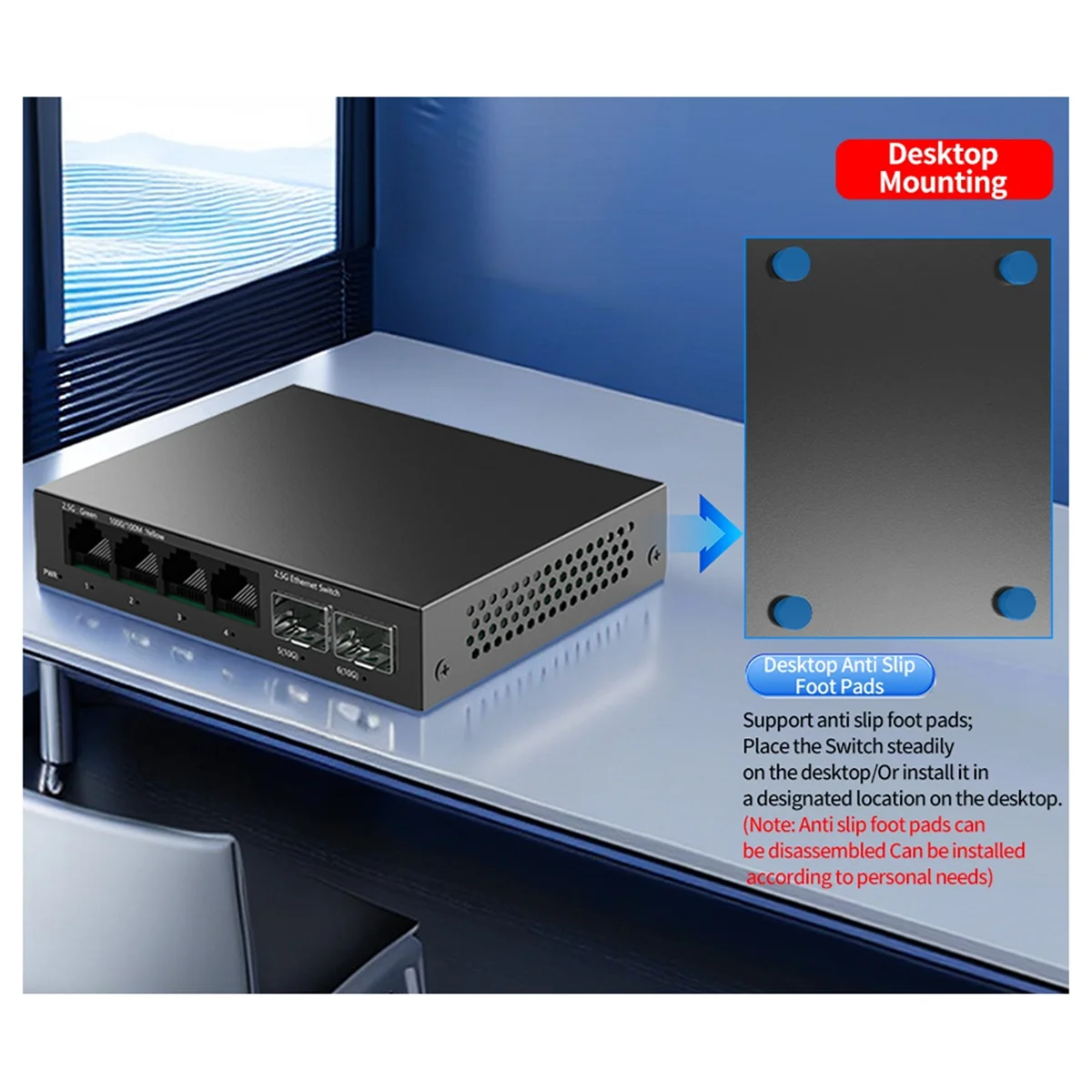 2.5Gb Switch 4 Port 2.5G Unmanaged Network Switch with 2 Port 10GbE SFP+ Slot Home Setup Ethernet Switch Plug EU PLUG HOT
2.5Gb Switch 4 Port 2.5G Unmanaged Network Switch with 2 Port 10GbE SFP+ Slot Home Setup Ethernet Switch Plug EU PLUG HOT