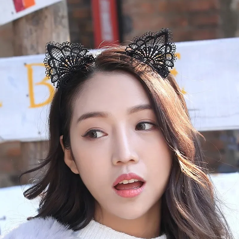 Head Bezel Fashion Lace Lady Women Sexy Black Cat Ears Hairband Cosplay Headwear Headband Girl Birthday Party Hair Accessories
Head Bezel Fashion Lace Lady Women Sexy Black Cat Ears Hairband Cosplay Headwear Headband Girl Birthday Party Hair Accessories