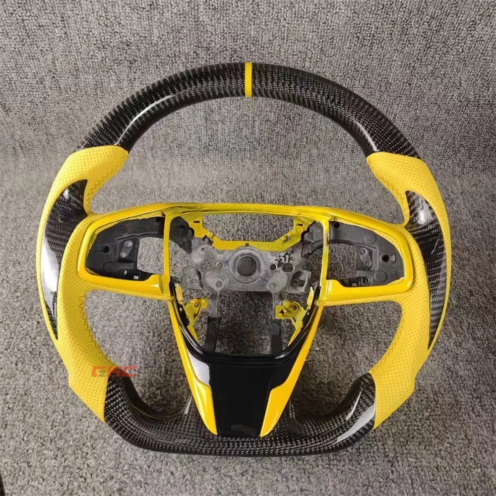 Customized black Carbon Fiber yellow Perforated Leather steering wheel For Honda civic 10th 2016 2017 2018 2019 2020 2021
Customized black Carbon Fiber yellow Perforated Leather steering wheel For Honda civic 10th 2016 2017 2018 2019 2020 2021