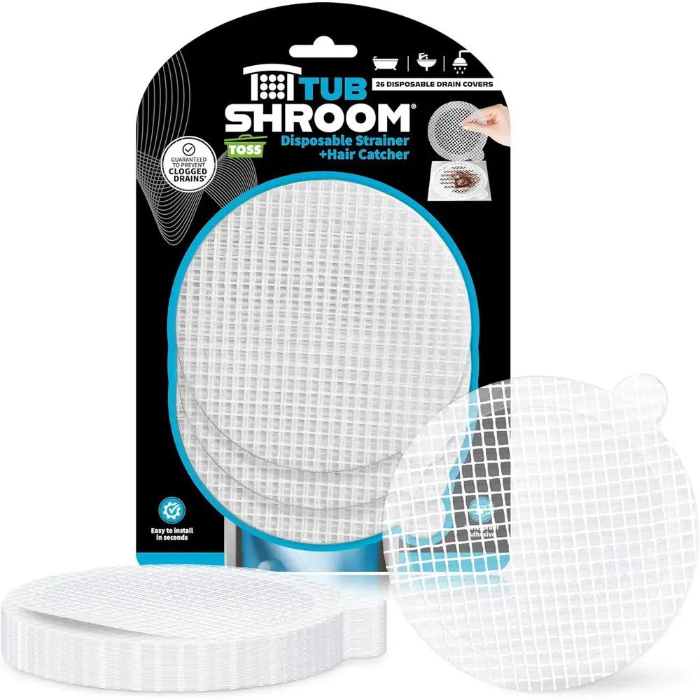 Disposable Hair Catcher Mesh for Shower, Bathtub, and Sink Drains - 26 Pack, 6-Month Supply to Prevent Clogs
Disposable Hair Catcher Mesh for Shower, Bathtub, and Sink Drains - 26 Pack, 6-Month Supply to Prevent Clogs