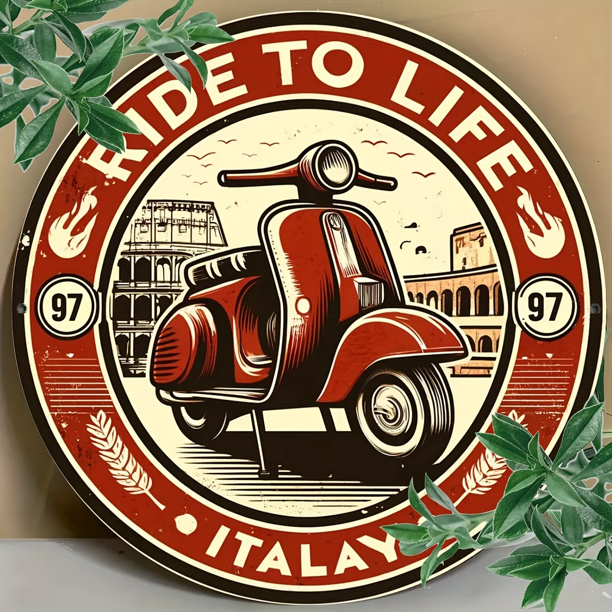 Винтажная 2D-табличка из жести с изображением итальянского скутера "Ride To Life" — ретро-декор в стиле Рим и Веспа для дома, гаража, мужской комнаты и т.д.
Винтажная 2D-табличка из жести с изображением итальянского скутера "Ride To Life" — ретро-декор в стиле Рим и Веспа для дома, гаража, мужской комнаты и т.д.
