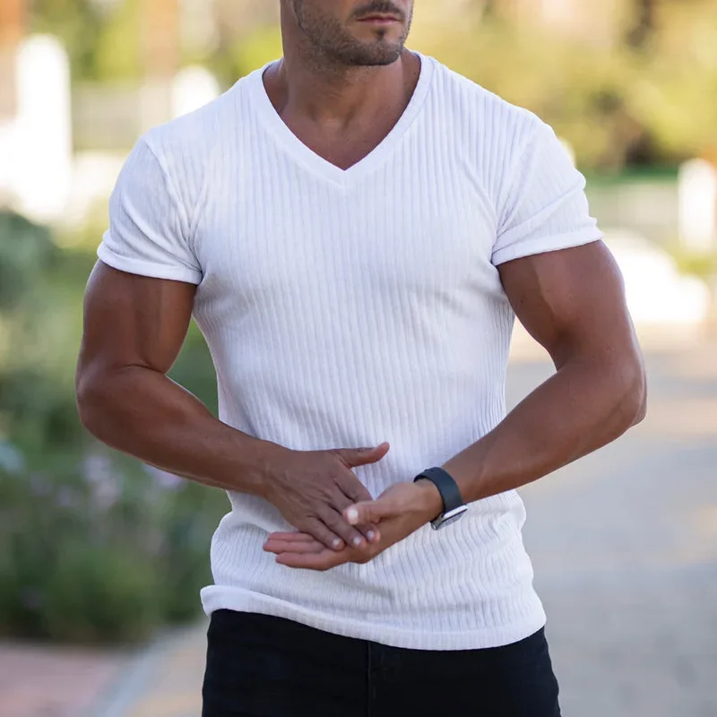 Hot Selling Men's Summer Slim V-Neck Casual Sports Breathable Solid Color Short Sleeve T-Shirt Sweat-Wicking
Hot Selling Men's Summer Slim V-Neck Casual Sports Breathable Solid Color Short Sleeve T-Shirt Sweat-Wicking