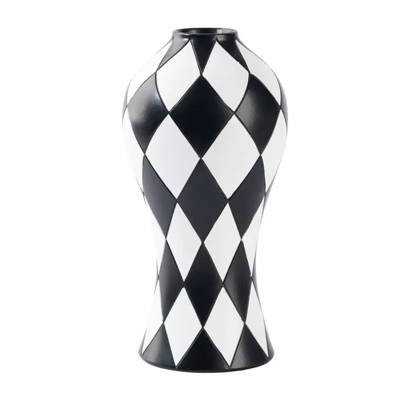 Black and White Vase Aesthetic Vase Checkered Resin Craft Flower Container Waterproof Decorative for Room Table Centerpieces
Black and White Vase Aesthetic Vase Checkered Resin Craft Flower Container Waterproof Decorative for Room Table Centerpieces