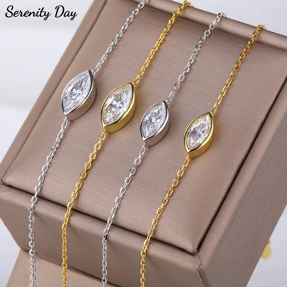 Serenity 1ct 2ct Marquise Moissanite Bracelet Women Sparkling D Color Hand Chain 15+5cm Adjustable S925 Sterling Silver Jewerly
Serenity 1ct 2ct Marquise Moissanite Bracelet Women Sparkling D Color Hand Chain 15+5cm Adjustable S925 Sterling Silver Jewerly