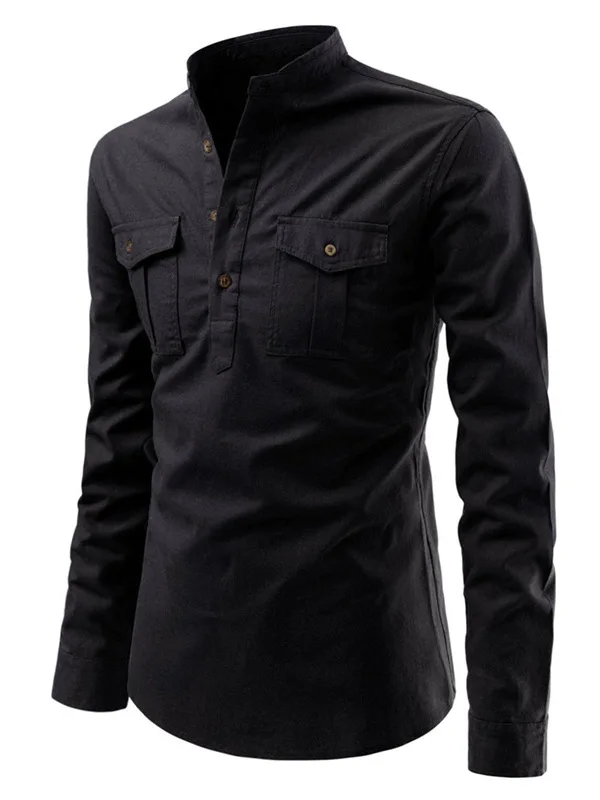 Spring Mens Longsved Shirt Pullover Standup Collar Thickened PU Leather Loose Fit Cleanfit Style Pure Color for Middle-Aged A...
Spring Mens Longsved Shirt Pullover Standup Collar Thickened PU Leather Loose Fit Cleanfit Style Pure Color for Middle-Aged A...
