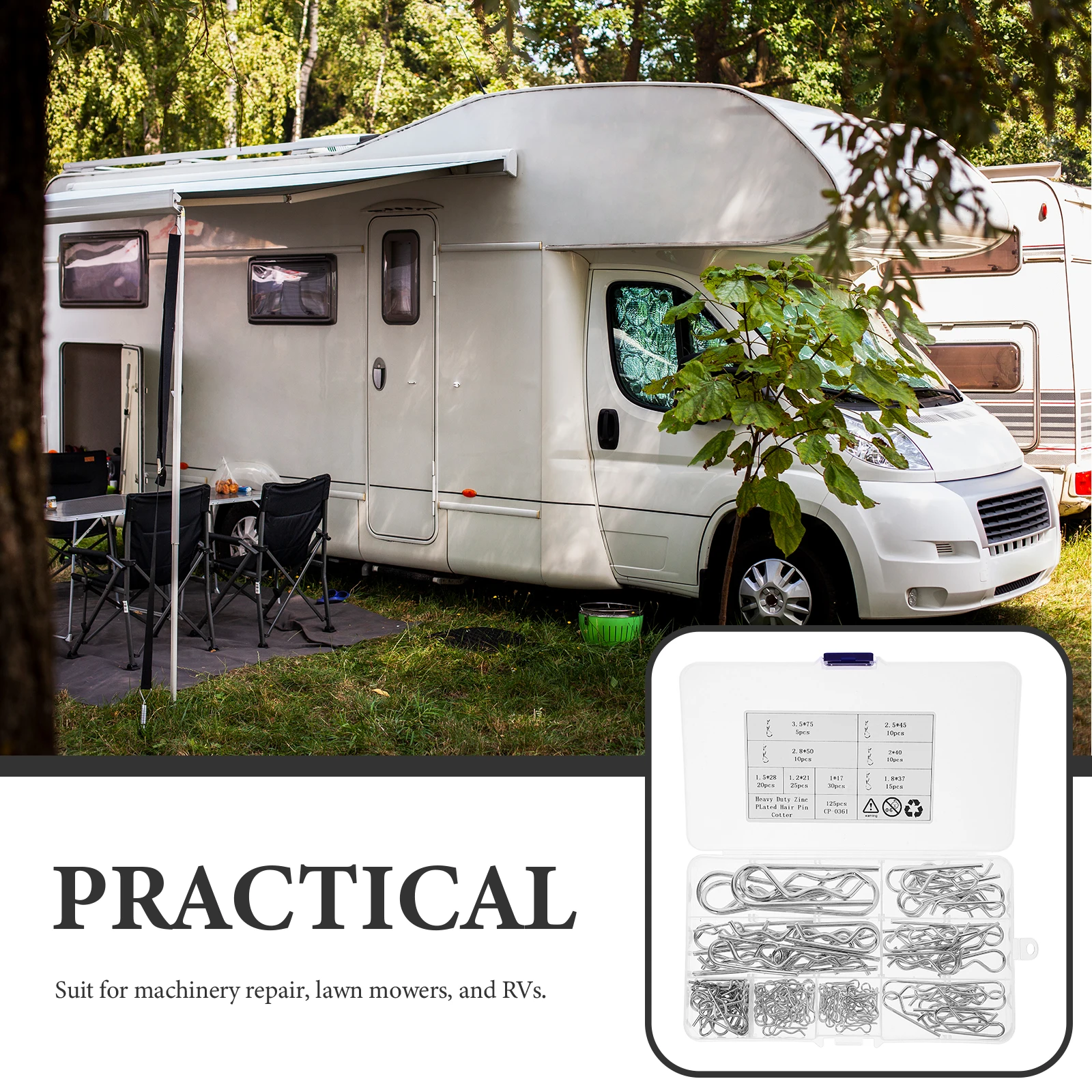 125 Pcs Stainless Steel R- Cotter Set Heavy Duty Hitch Spring Tension Wire Trailer Mower Repair Fastener Hardware 
125 Pcs Stainless Steel R- Cotter Set Heavy Duty Hitch Spring Tension Wire Trailer Mower Repair Fastener Hardware