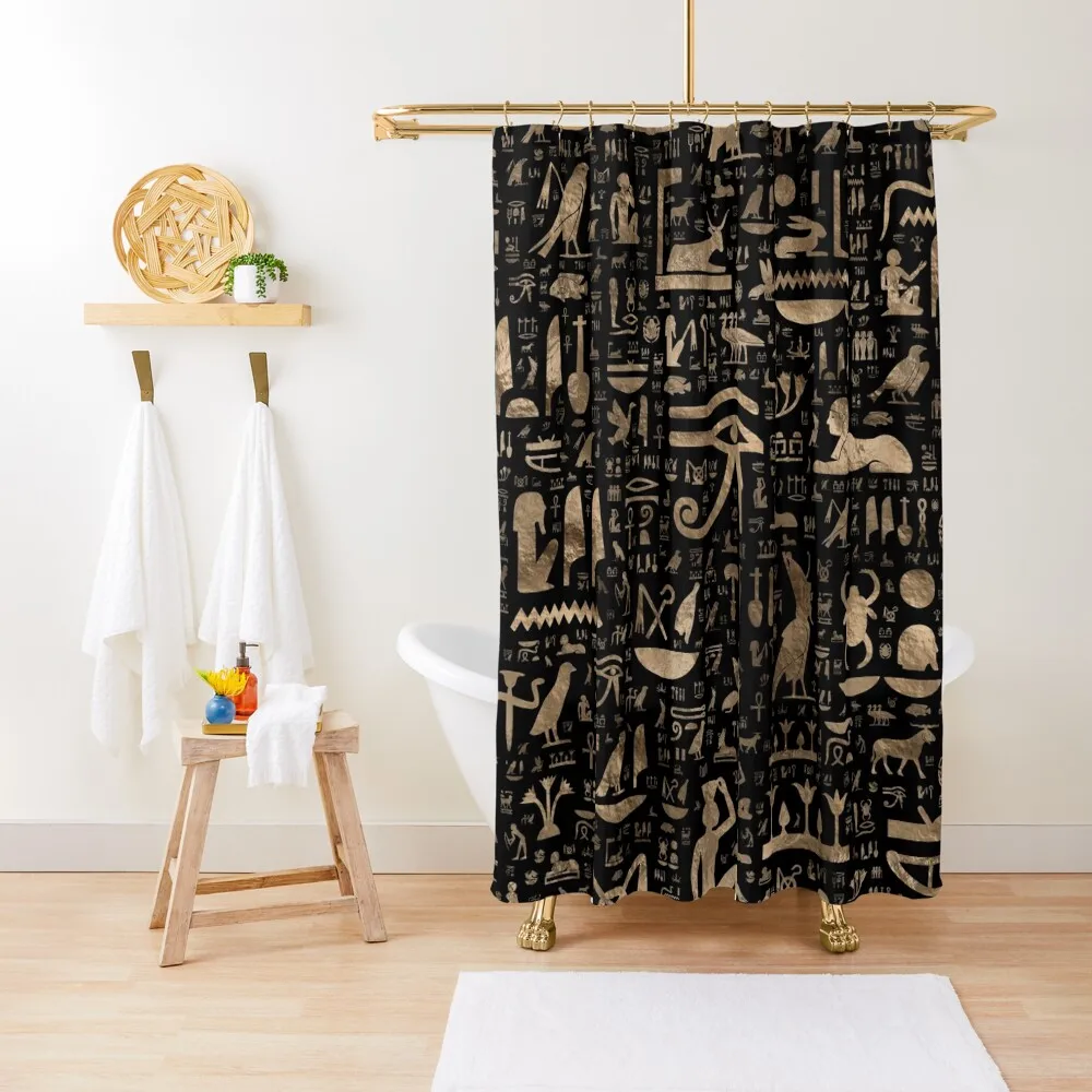 Ancient Egyptian hieroglyphs - Black and gold Shower Curtain Bathroom Box Anti-Mold Waterproof Shower Curtain
Ancient Egyptian hieroglyphs - Black and gold Shower Curtain Bathroom Box Anti-Mold Waterproof Shower Curtain