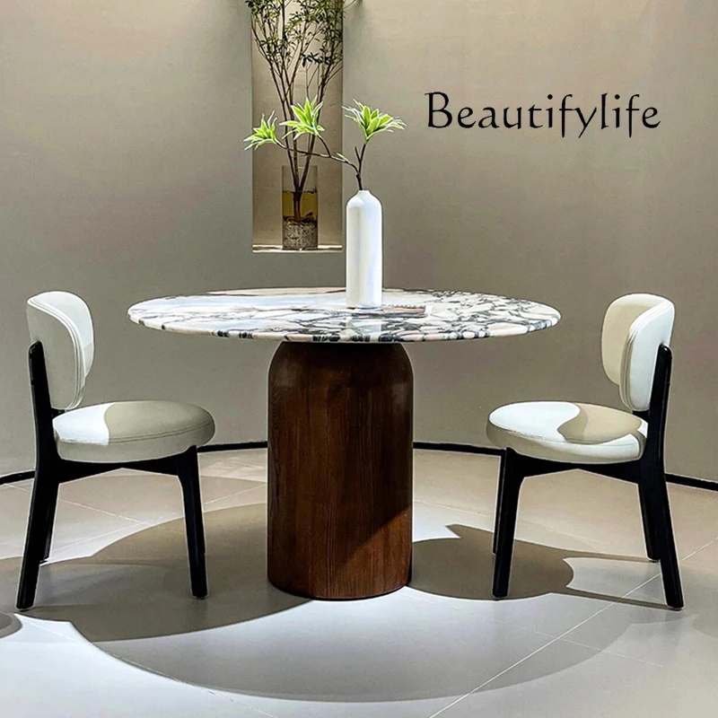 Natural purple marble dining table light luxury high-end villa large flat floor with turntable luxury stone round dining table
Natural purple marble dining table light luxury high-end villa large flat floor with turntable luxury stone round dining table