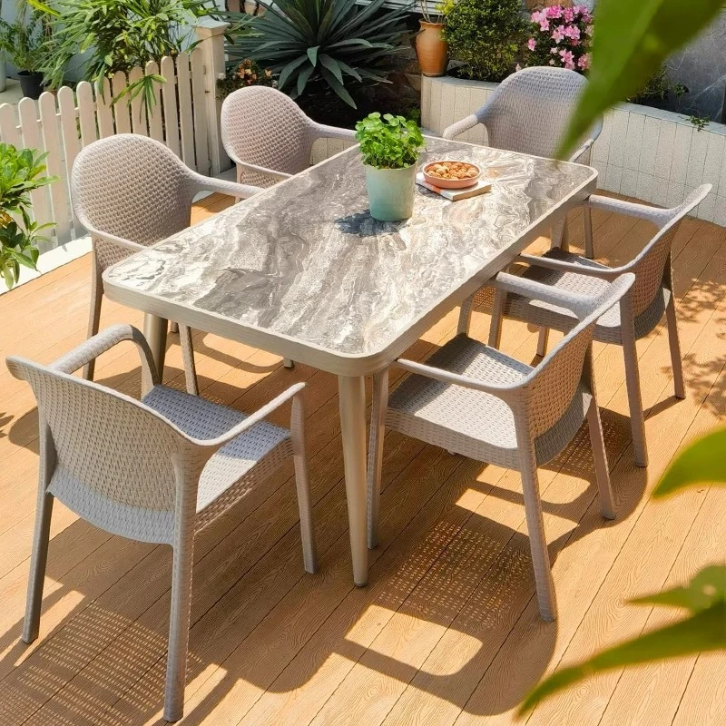 Garden leisure milk tea shop balcony coffee table combination
Garden leisure milk tea shop balcony coffee table combination
