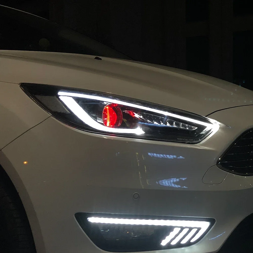 Авто фары для Ford Focus 2015-2018 светодиодные передние фонари автомобиля в сборе, обновление в стиле Demon Eyes, линза проектора, аксессуары для инструментов
Авто фары для Ford Focus 2015-2018 светодиодные передние фонари автомобиля в сборе, обновление в стиле Demon Eyes, линза проектора, аксессуары для инструментов