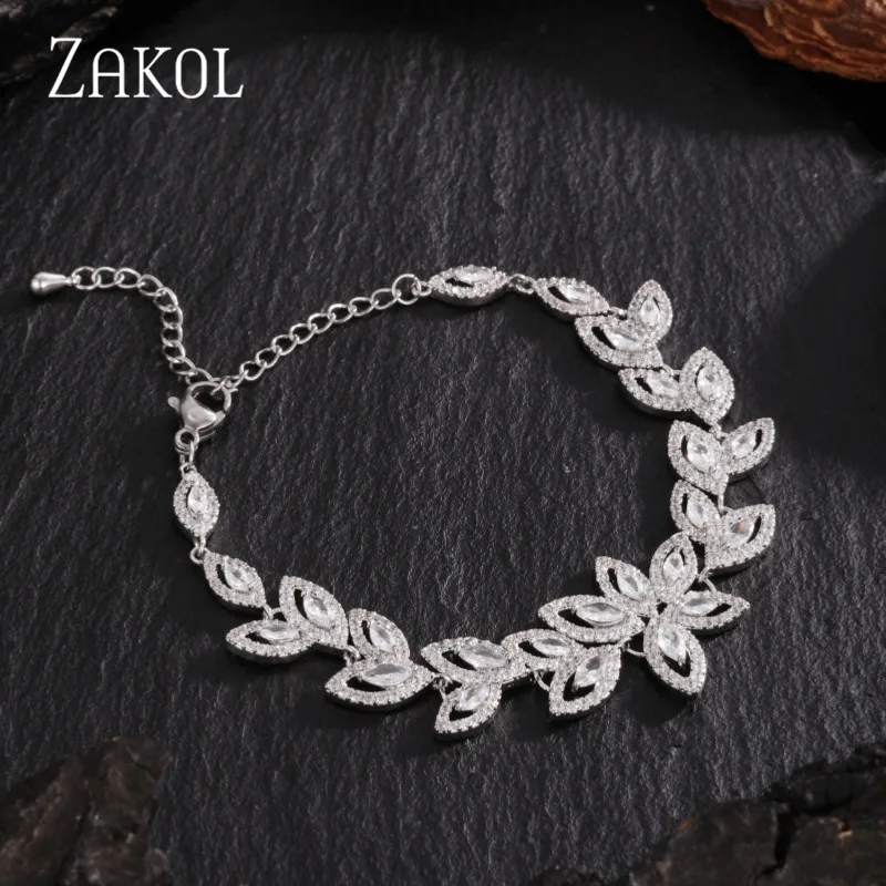 ZAKOL Luxury Cubic Zirconia Flower Bracelets Bangles for Women Silver Color Adjustable Bracelet Bridal Wedding Fashion Jewelry
ZAKOL Luxury Cubic Zirconia Flower Bracelets Bangles for Women Silver Color Adjustable Bracelet Bridal Wedding Fashion Jewelry