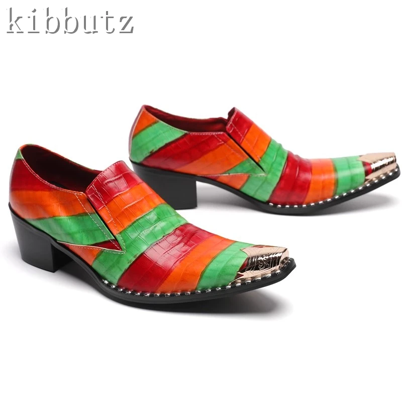 Mixed Color Metal Design Men's Leather Shoes Pointed Toe Loafers Slip On Evening Party Dress Business Shoes Size 37-47
Mixed Color Metal Design Men's Leather Shoes Pointed Toe Loafers Slip On Evening Party Dress Business Shoes Size 37-47