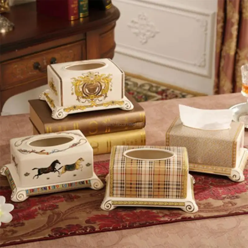 High-end European Luxury Ceramics Napkin Tissue Box Creative Living Room Decoration Hotel Supplies Home Furnishing Tissue Box
High-end European Luxury Ceramics Napkin Tissue Box Creative Living Room Decoration Hotel Supplies Home Furnishing Tissue Box