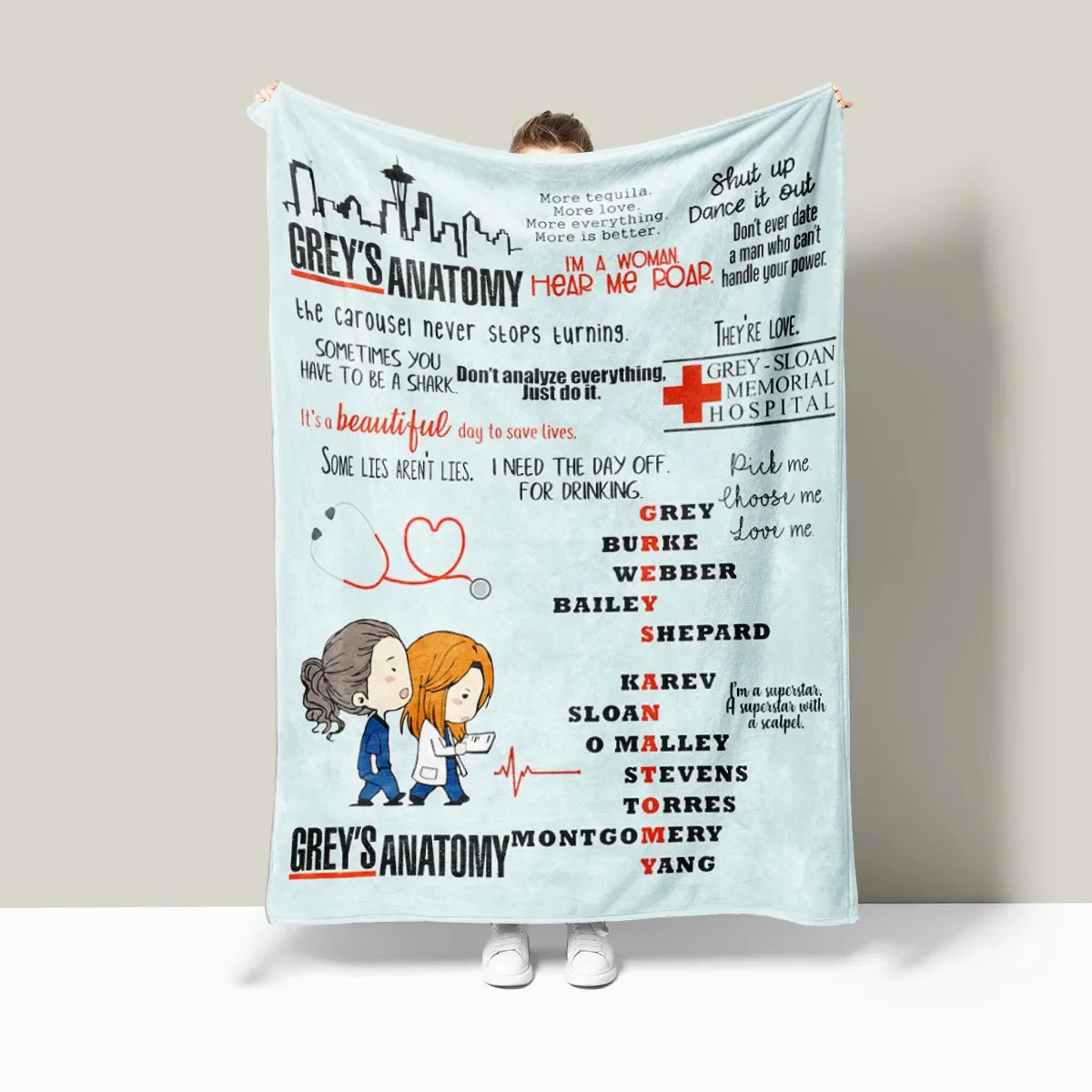 1 double-sided flannel doctor themed blanket, 3D digital printed sofa, air-conditioned room cover blanket
1 double-sided flannel doctor themed blanket, 3D digital printed sofa, air-conditioned room cover blanket