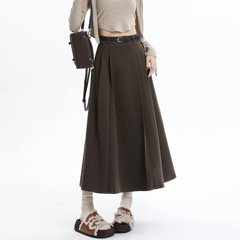 Woolen Pleated Skirts Womens 2023 New Autumn Winter Wool High Waist Skirt Ladies Elegant A-line Long Skirts
Woolen Pleated Skirts Womens 2023 New Autumn Winter Wool High Waist Skirt Ladies Elegant A-line Long Skirts
