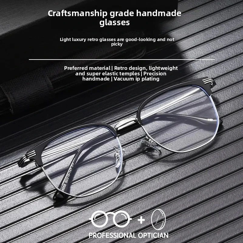 Fashion Casual Men's Anti-blue Light Glasses Eyebrow Eyeglasses Pure Titanium Prescription Glasses Men Oculos Masculino De Grau
Fashion Casual Men's Anti-blue Light Glasses Eyebrow Eyeglasses Pure Titanium Prescription Glasses Men Oculos Masculino De Grau