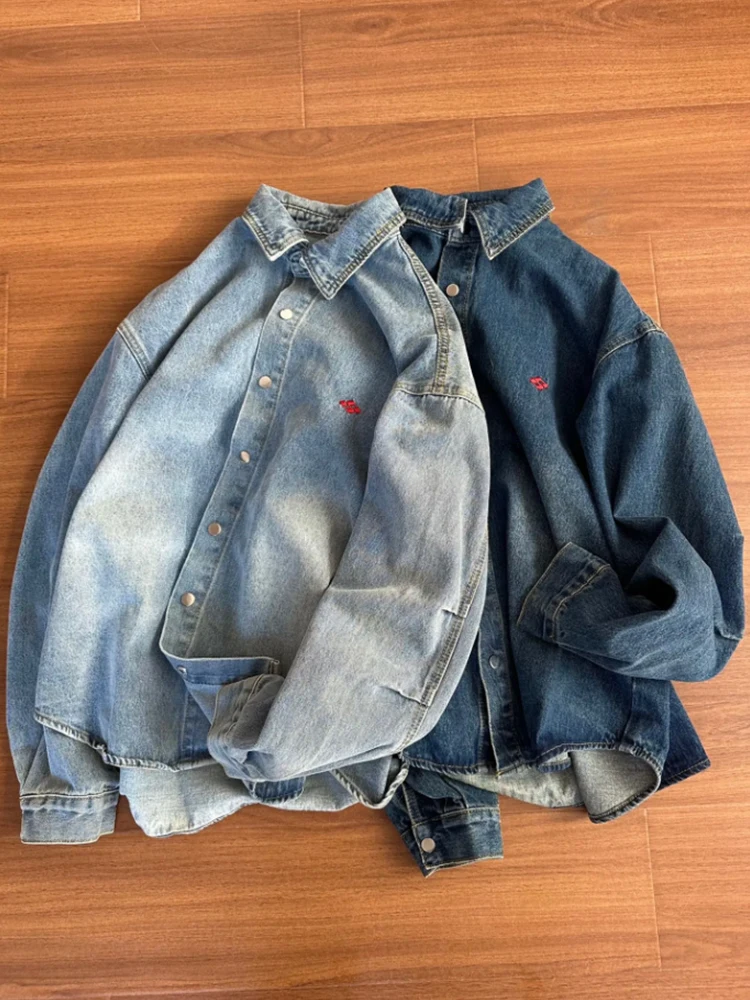 Retro American Embroidered Denim Jaet Men's Autumn Waed Outdated Cool Loose Fit Long Sve Button Decorated Jaet
Retro American Embroidered Denim Jaet Men's Autumn Waed Outdated Cool Loose Fit Long Sve Button Decorated Jaet