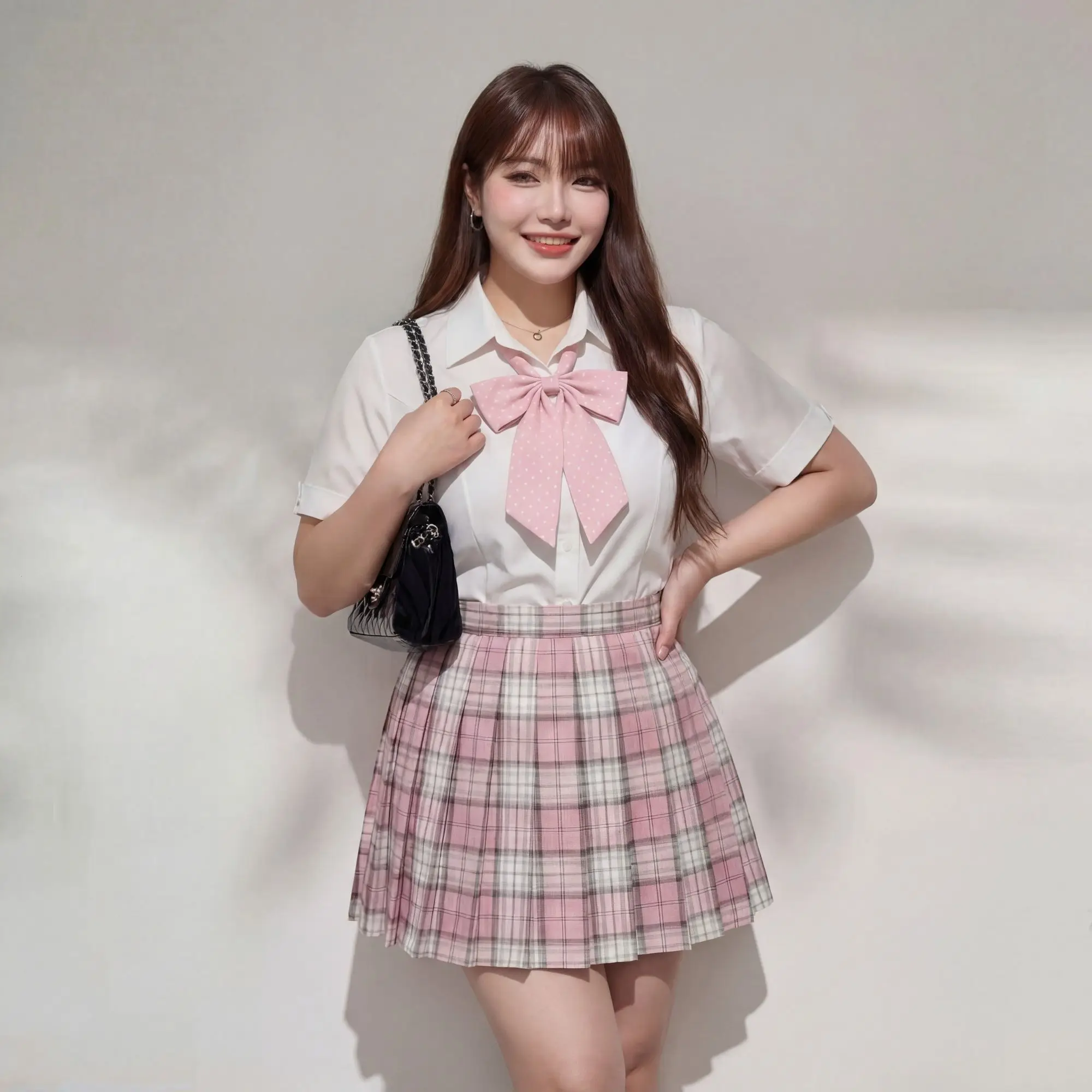 plus Size Japanese Style JK Uniform Shirt And Short Skirt Set Women's Slimming Top And Bottoms Summer Versatile Casual Wear
plus Size Japanese Style JK Uniform Shirt And Short Skirt Set Women's Slimming Top And Bottoms Summer Versatile Casual Wear