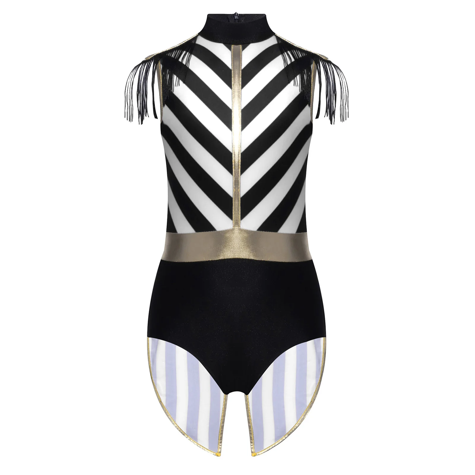 Kids Girls Circus Role Play Costume Patchwork Stripe Mock Neck Shoulder Tassel Buttons Jumpsuit for Halloween Party Cosplay
Kids Girls Circus Role Play Costume Patchwork Stripe Mock Neck Shoulder Tassel Buttons Jumpsuit for Halloween Party Cosplay