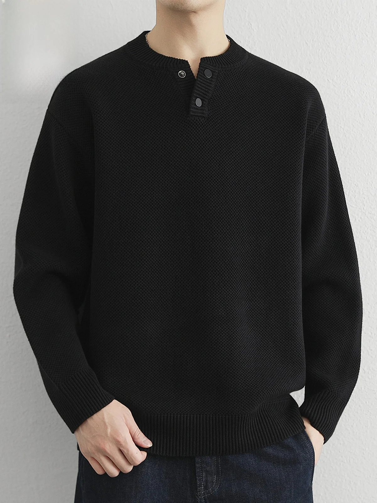 Мужской хлопковый трикотажный джемпер с воротником хенли, повседневный, весна 2026, свободный крой, длинный рукав, утолщенный, не мнется
Мужской хлопковый трикотажный джемпер с воротником хенли, повседневный, весна 2026, свободный крой, длинный рукав, утолщенный, не мнется