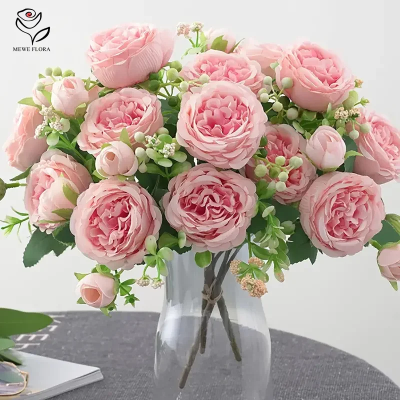 1pcs 9 Heads Peony Artificial Flowers Bouquet Boho Wedding Bride Wedding Decor Fake Rose Simulation Plants Home Vase Room Decor
1pcs 9 Heads Peony Artificial Flowers Bouquet Boho Wedding Bride Wedding Decor Fake Rose Simulation Plants Home Vase Room Decor