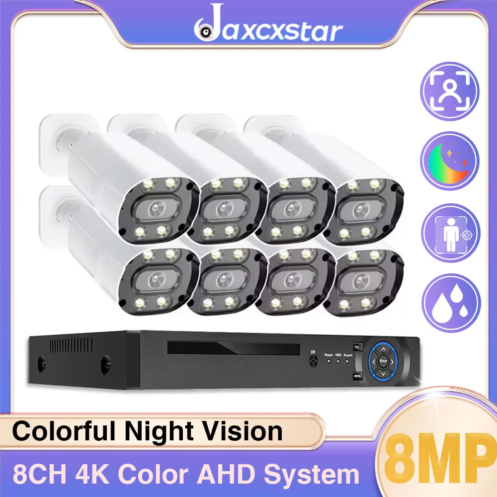 8-мегапиксельная система видеонаблюдения, 8-канальный 4K HD DVR, комплект видеонаблюдения, 4 шт., AHD-камера, наружная система домашней безопасности, комплект видеонаблюдения
8-мегапиксельная система видеонаблюдения, 8-канальный 4K HD DVR, комплект видеонаблюдения, 4 шт., AHD-камера, наружная система домашней безопасности, комплект видеонаблюдения