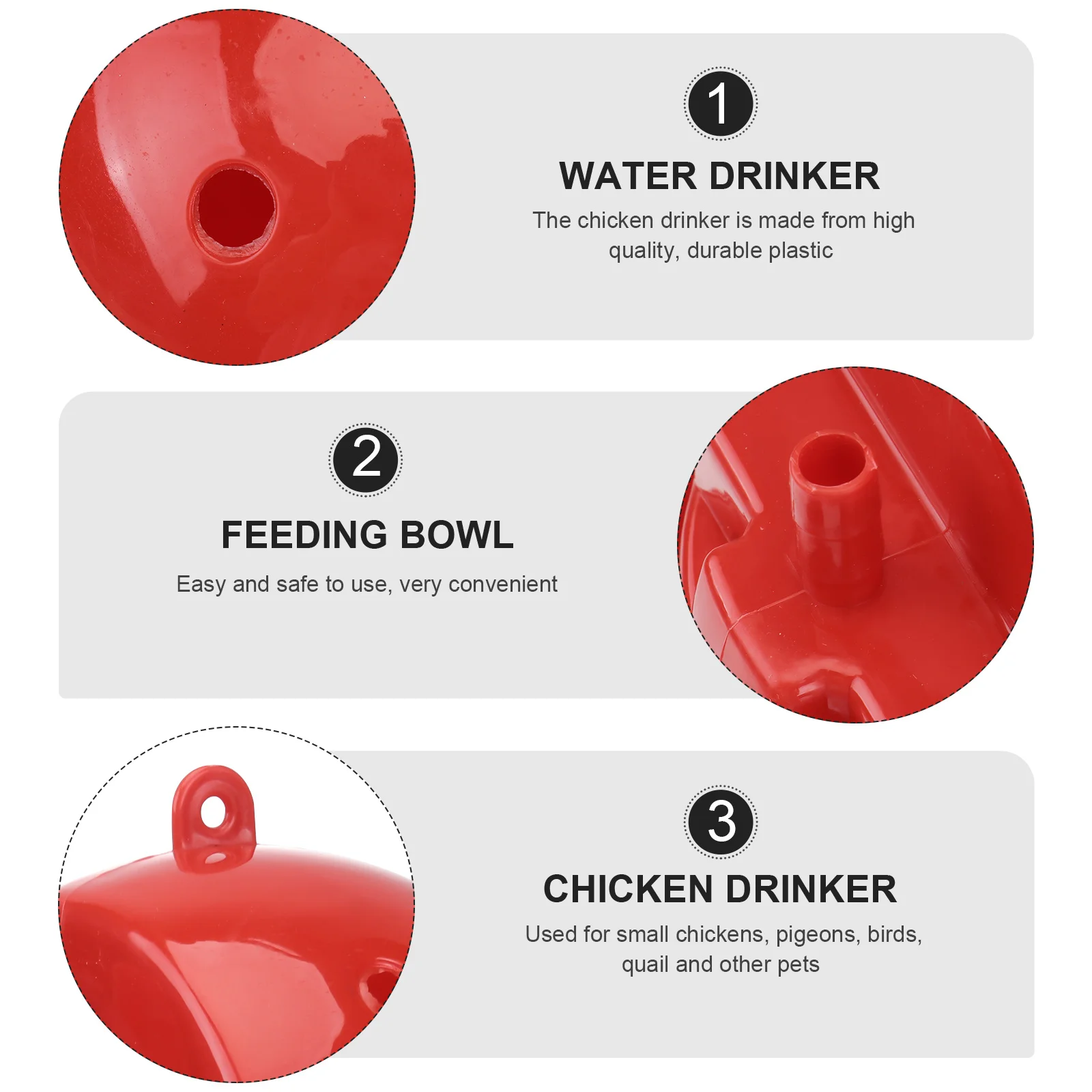 3Pcs Automatic Water Drinkers Chicken Drinker Poultry Water Cups Feeding Bowl Farm Use Small Ducks Quail Chicken Drinker
3Pcs Automatic Water Drinkers Chicken Drinker Poultry Water Cups Feeding Bowl Farm Use Small Ducks Quail Chicken Drinker