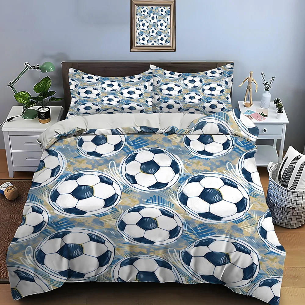 Football Pattern Background Bedding Set for Kids Luxury Gift 3pcs Digital Print Comforter Set Soft Comfortable Breathable
Football Pattern Background Bedding Set for Kids Luxury Gift 3pcs Digital Print Comforter Set Soft Comfortable Breathable