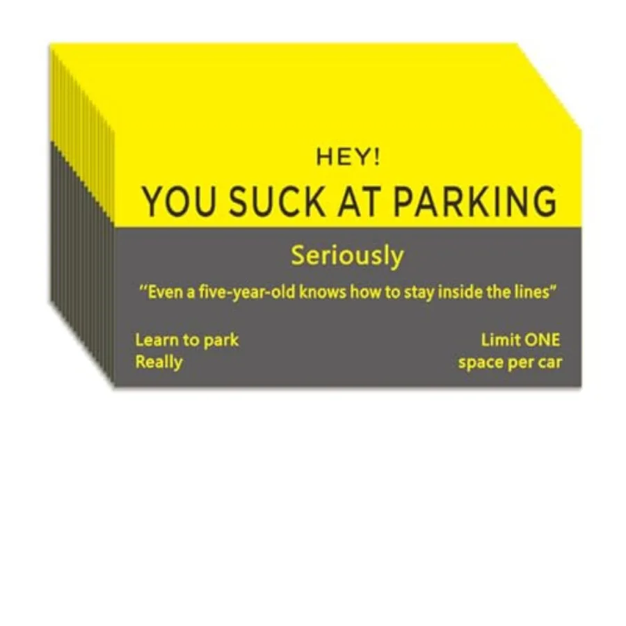 Bad Parking Cards - 100Pcs You Suck At Parking Cards -Funny Parking Violation Tickets Learn To Park Polite Reminder Business Ca
Bad Parking Cards - 100Pcs You Suck At Parking Cards -Funny Parking Violation Tickets Learn To Park Polite Reminder Business Ca